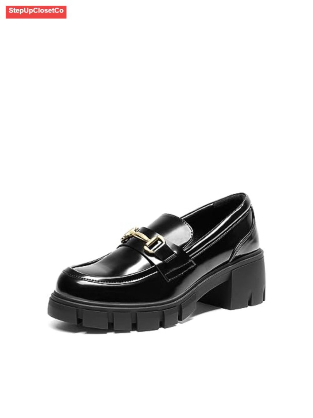Women's Platform Chunky Loafers Horse-Bit Slip-On Dress Shoes